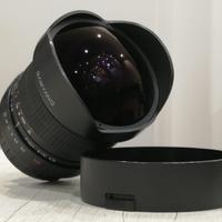 SAMYANG 8mm Fish-eye  per Canon EF + scatola