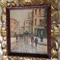 Quadro ad olio con cornice barocca