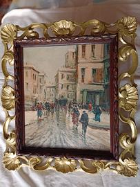 Quadro ad olio con cornice barocca