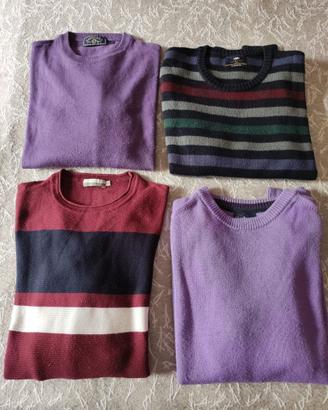Set 4 maglioni da uomo misto lana merino L/XL