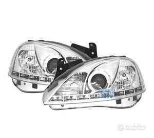 FARI OPEL CORSA C 00-06 LUCE DIURNA A LED FONDO CR