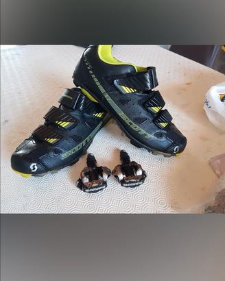 scarpe scott misura 42 +pedali shimano spd