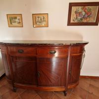 Credenza / Madia antica in legno con piano in marm