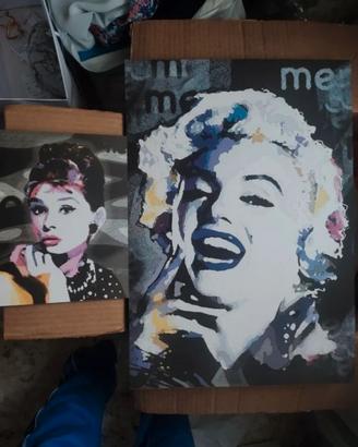Quadri Marilyn Monroe e Audrey Hepburn