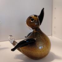 vetro di Murano: papera vetro nero con polvere oro