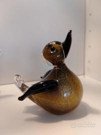 vetro di Murano: papera vetro nero con polvere oro