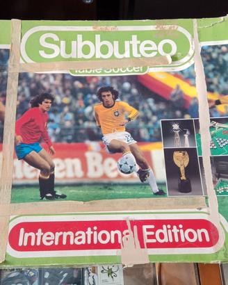 Subbuteo Stadio con porte e tabellone . Vedi foto