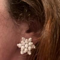 Orecchini bianchi con clip vintage