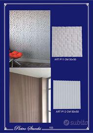 pannelli 3D in gesso decoro parete stile moderno