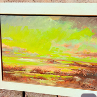 Dipinto " paesaggio al tramonto" con cornice