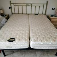 Letto 160x190 Metallo con doghe 2 Materassi 80x190