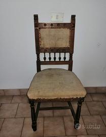 Sedia antiquariato tipo Enrico II da restaurare