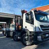 MORTICE 4 ASSI 8X2 IVECO STRALIS  CASSONE+CON GRU