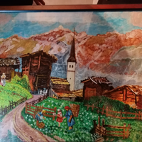 Quadro con cornice paesaggio di montagna