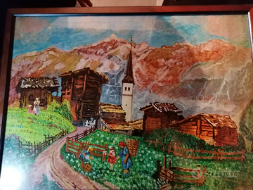 Quadro con cornice paesaggio di montagna