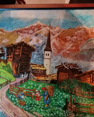 Quadro con cornice paesaggio di montagna