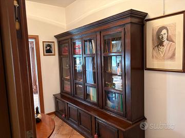 Libreria vetrina antica legno massello 4 ante