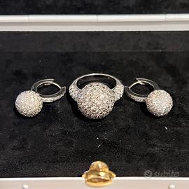 Set di oro bianco 18 K con diamanti naturale