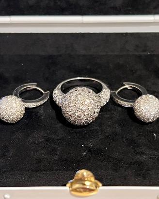 Set di oro bianco 18 K con diamanti naturale