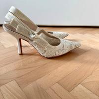 Scarpe sposa christian dior pizzo slingback