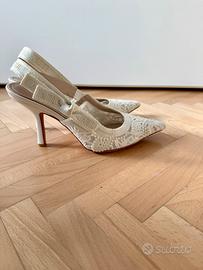 Scarpe sposa christian dior pizzo slingback
