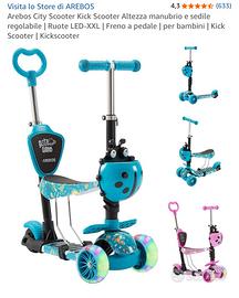 Monopattino AREBOS per bambini a LED
