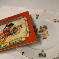 VECCHIO PIATTO BIMBI E LIBRO ANNI 50 VINTAGE