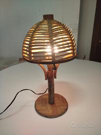 lampada da tavolo in bambù anni 50 
