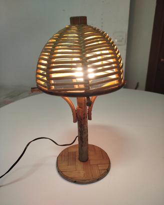 lampada da tavolo in bambù anni 50 