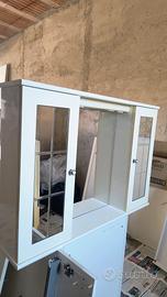 Mobiletto Bagno Bianco Sospeso con Specchio