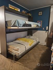 Doppio letto singolo apribile richiudibile a muro