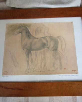 stampa "study of a Horse with figures" c1861 Edgar