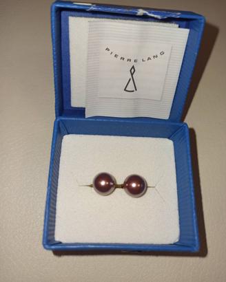 Orecchini perla bordeaux placcati oro