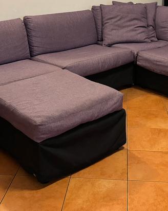Divano modulare componibile – 9 posti con pouf