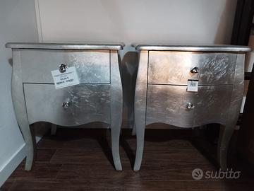 comodini versa mod. cagliari foglia argento shabby