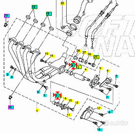-Boccola impianto di scarico Yamaha R1