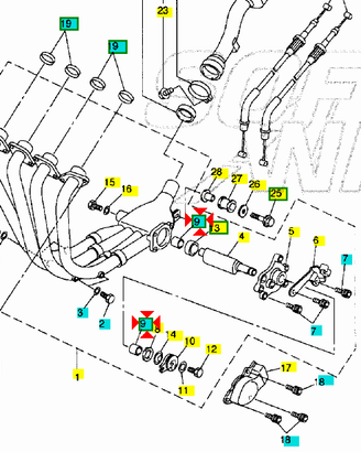 -Boccola impianto di scarico Yamaha R1