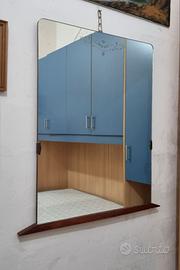 Specchio da parete vintage decoro inciso anni 50