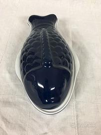 Pirofila pesciera in ceramica con coperchio