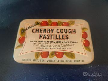 Piccola scatola di latta Vintage anni 50 cherry co