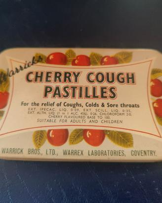 Piccola scatola di latta Vintage anni 50 cherry co