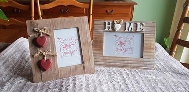 Portafoto da tavolo in legno (kit da 2 pezzi)