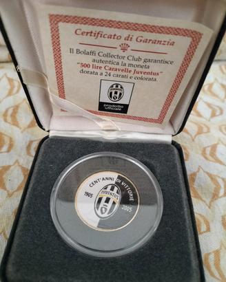 500 lire caravelle Juventus 24 carati bolaffi 
