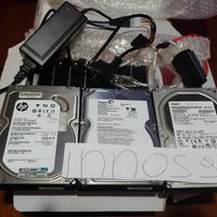 Hard Disk Sata 3TB 2TB 1TB 3,5 + Case Alimentatore