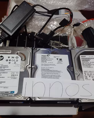 Hard Disk Sata 3TB 2TB 1TB 3,5 + Case Alimentatore