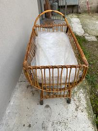 Culla - lettino in vimini vintage