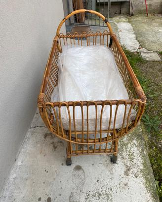 Culla - lettino in vimini vintage