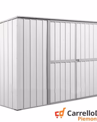 Casetta giardino in Acciaio 345x186cm 6mq bianco