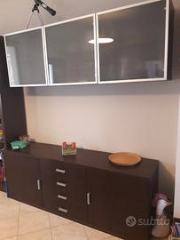 Mobili salotto moderno 4 cassettoni 1 credenza 1 p
