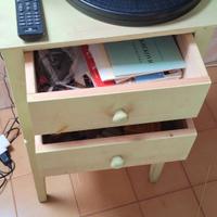Mobiletto a 2 cassetti color salvia vintage